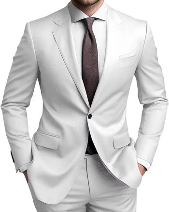 Mens Suits Regular Fit 2 Piece Suit for Men Wedding Prom Business Formal Suit