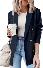 Women Double Breasted Blazer Jackets Casual Blazers Open Front Long Sleeve Lapel Collar Work Office Jackets Blazer