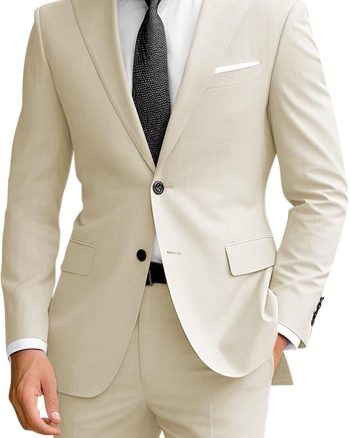 Men's 2 Piece Suit Slim Fit Suits for Men Two Button Blazer Formal Business Jacket Suit for Wedding Prom Dinner