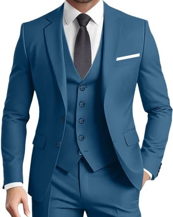 Men's Suit 3 Pieces Slim Fit Formal Business Wedding 2 Buttons Blazer Vest Pants Set Tuxedo