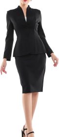 Women Formal Office Business Work Jacket Skirt Suit Set