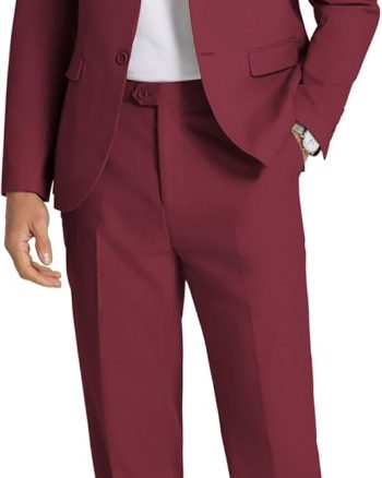 Men's 2 Piece Linen Cotton Suits Set Casual Linen Lightweight Suit Summer Beach Wedding