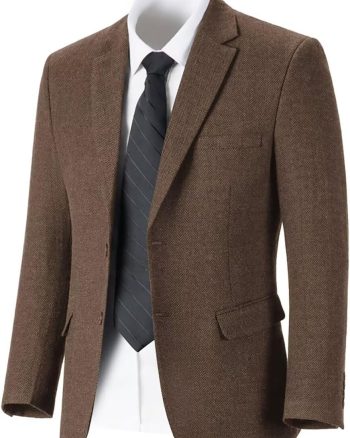 Retro Tweed Men's Suit Jackets Herringbone Slim Fit Sport Coats Blazer Prom Business Casual Men Tux Jacket Wedding Blazers